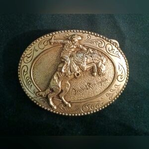Frederick Remington "The Bronco Buster" Cowboy Art Museum Vintage Belt Buckle